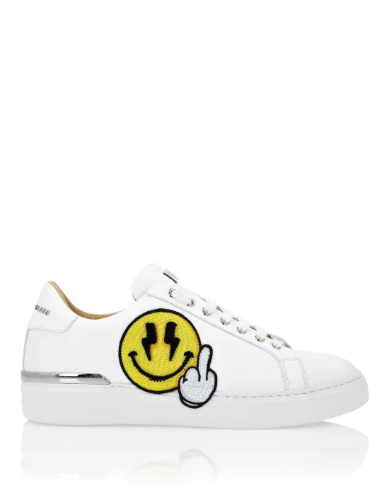 Leather Lo-Top Sneakers Strass Smile