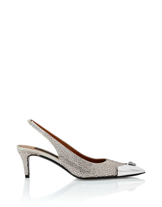 Satin Slingback Mix Strass