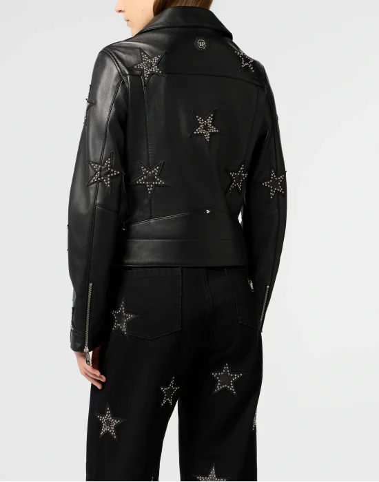 Boxy Biker Jacket Stars