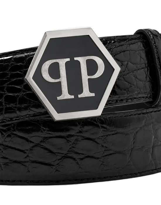 Leather Belt Cocco Hexagon