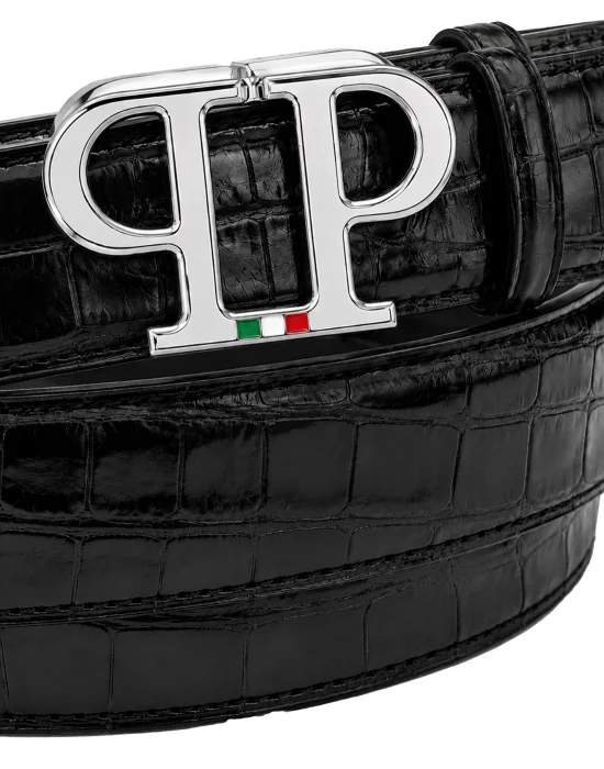 Leather Belt PP Silver Cocco