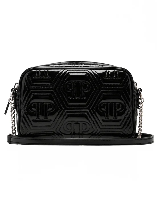 Leather Small Shoulder Bag Hexagon Matelasse