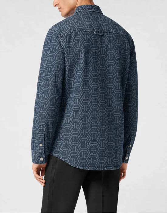 New Denim Shirt Hexagon Laser