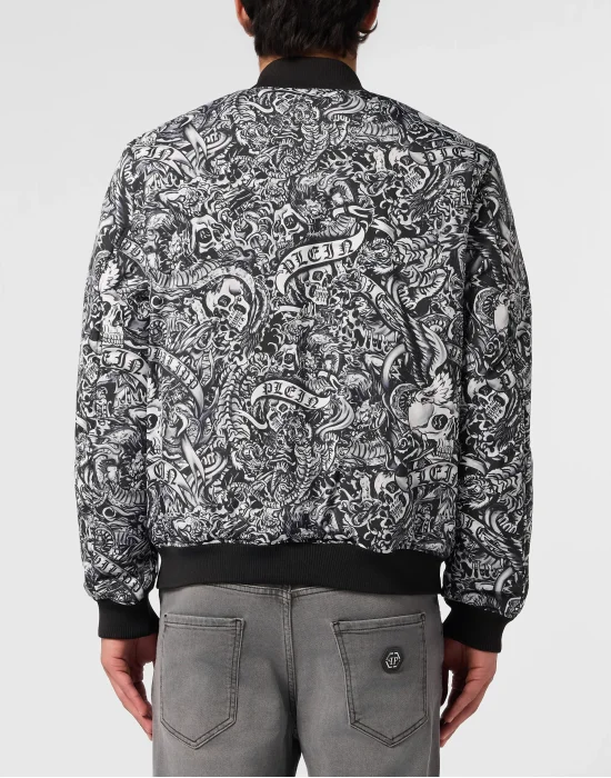 Nylon Bomber All-Over Tattoo