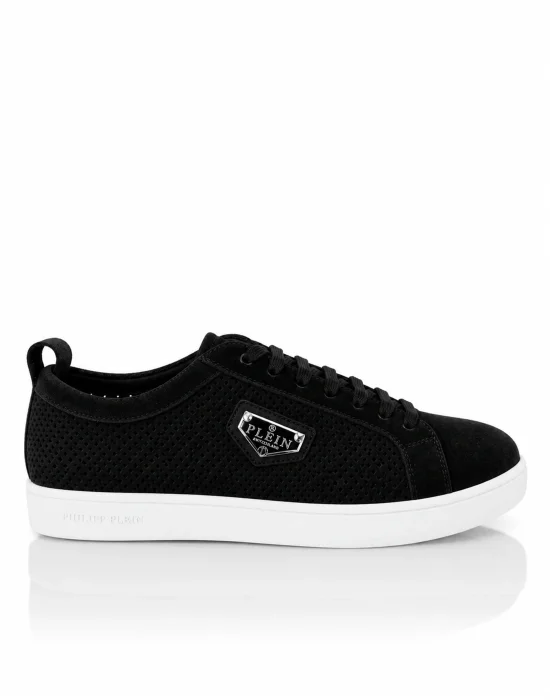 Perforated Suede Low-Top Sneakers
