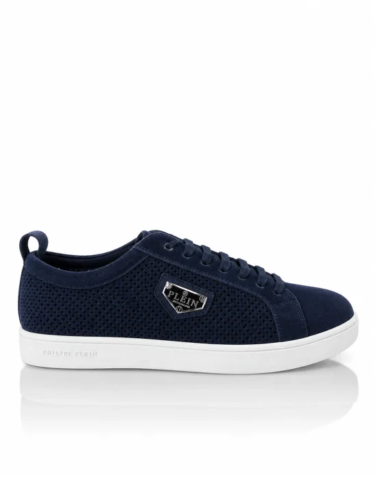 Perforated Suede Low-Top Sneakers