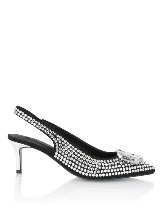 Suede Strass Slingback Shoes H55 Gothic